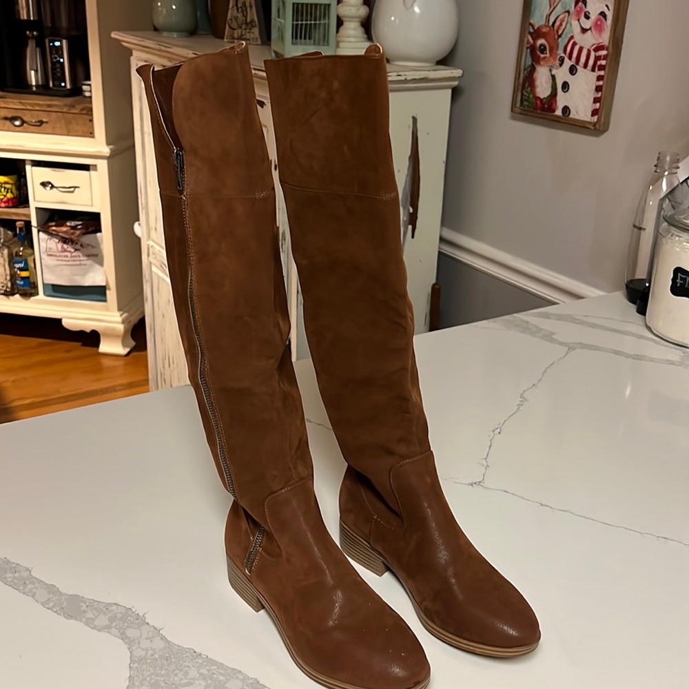 MIA Womens size 7 Knee High Carsyn Cognac Fashion Boots - MH1021